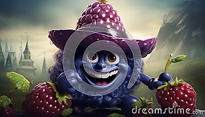 cartoon character of It's Chuckle berry the Blueberry Stock Photo