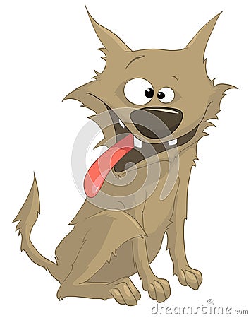 Cartoon Character Sly Dog Vector Illustration