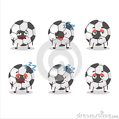 Cartoon character of soccer ball with sleepy expression Vector Illustration