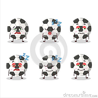 Cartoon character of soccer ball with sleepy expression Vector Illustration
