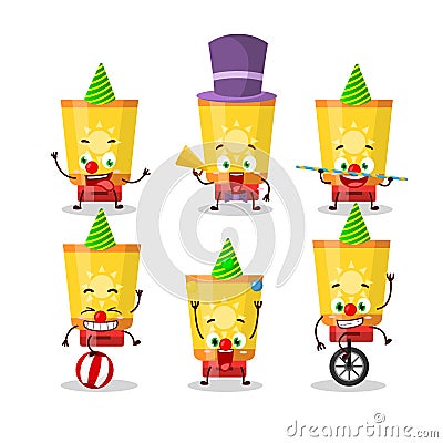 Cartoon character of sun block with various circus shows Vector Illustration