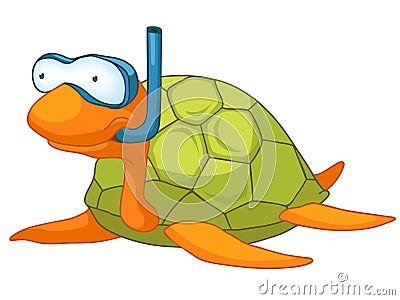 Cartoon Character Turtle Vector Illustration