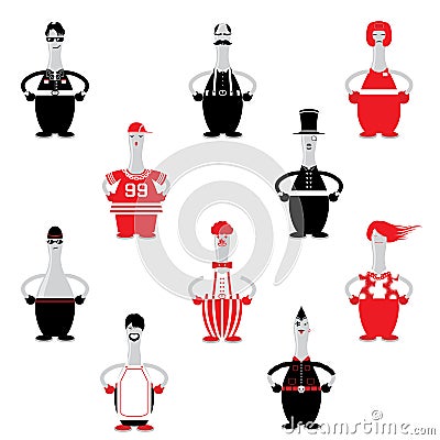 Cartoon Character Vector and Icon Vector Illustration