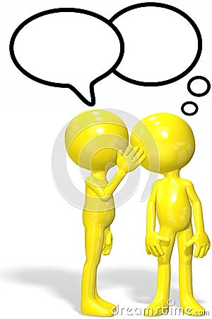 Cartoon character whispers gossip secrets Stock Photo