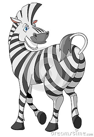 Cartoon Character Zebra Vector Illustration