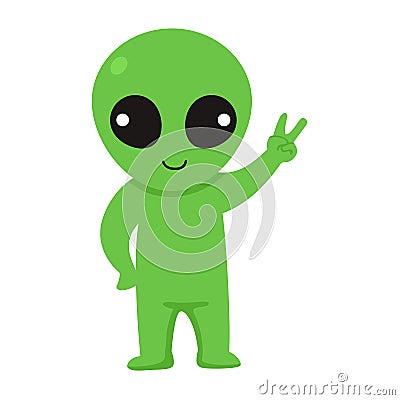 cartoon characters child cosplay alien Vector Illustration