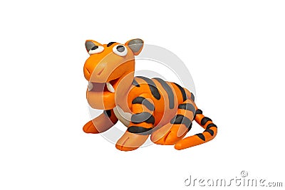 Cartoon characters, Tiger isolated on white background with clipping path Stock Photo
