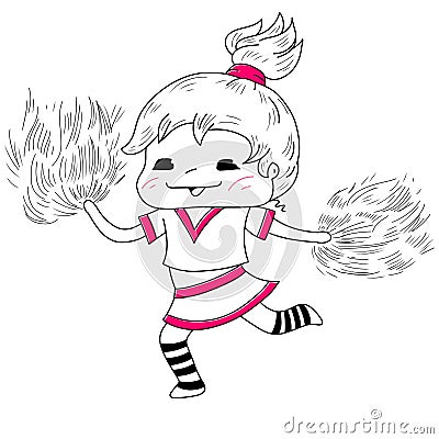 Cartoon cheerleader Vector Illustration