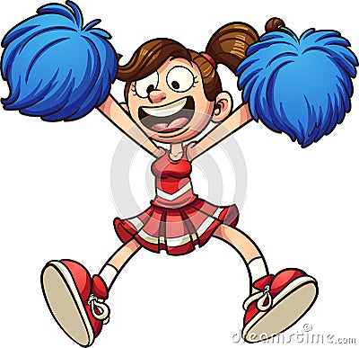 Cartoon cheerleader Vector Illustration