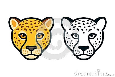 Cartoon cheetah head Vector Illustration