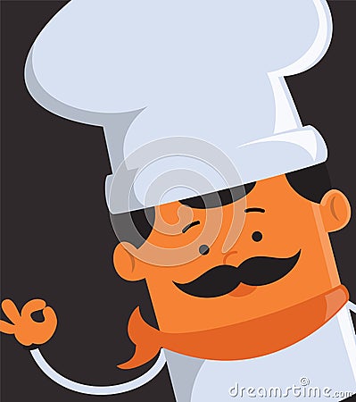 Cartoon Chef Flat Retro Vector Background Illustration Design Vector Illustration