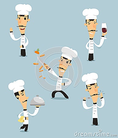 Cartoon chef set 1 Cartoon Illustration