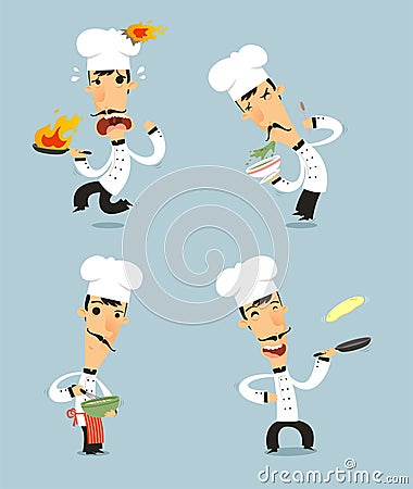 Cartoon chef set 2 Cartoon Illustration