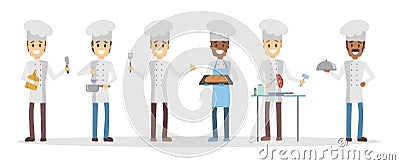 Cartoon chefs set. Vector Illustration