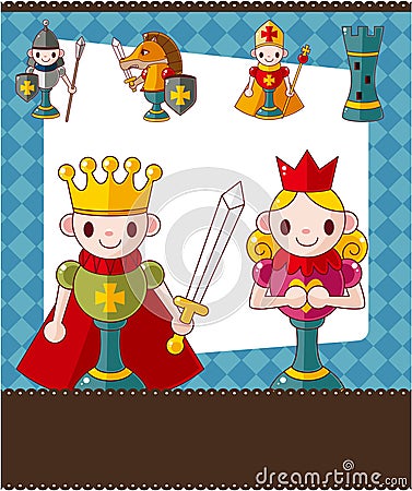 Cartoon chess card Vector Illustration