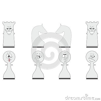 Cartoon chess set 04 Vector Illustration