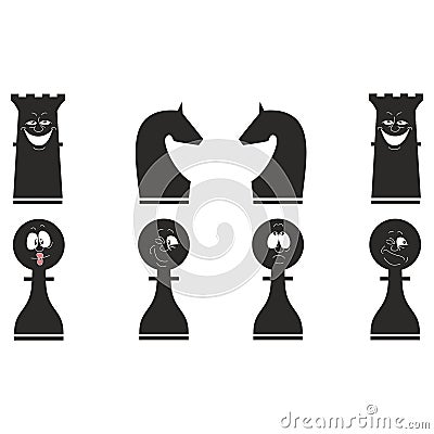 Cartoon chess set 03 Vector Illustration