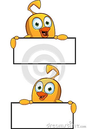 Cartoon Chick Character Vector Illustration