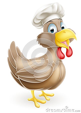 Cartoon Chicken Cook Vector Illustration