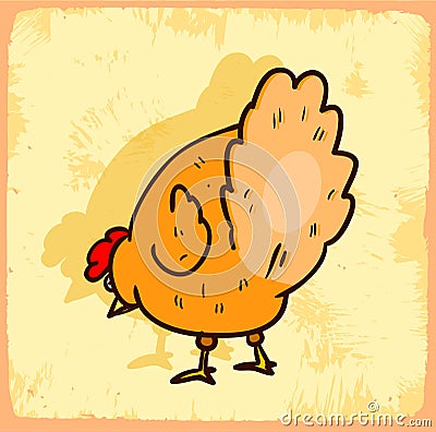 cartoon chicken illustration , vector icon Vector Illustration