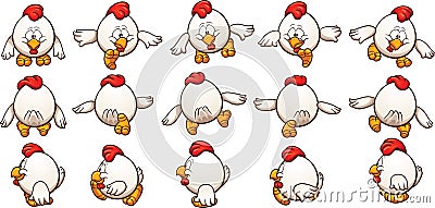 Cartoon chicken Vector Illustration