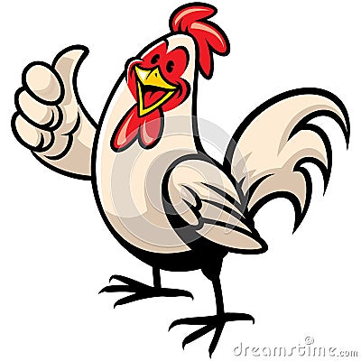 Cartoon of chicken with thumb up Vector Illustration