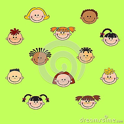 Cartoon child face icon Vector Illustration