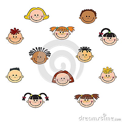 Cartoon child face icon Vector Illustration