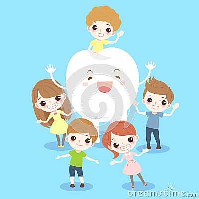 Cartoon child with tooth Vector Illustration