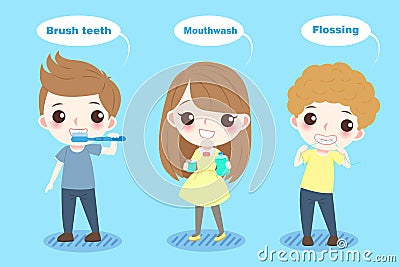 Cartoon child with tooth Vector Illustration