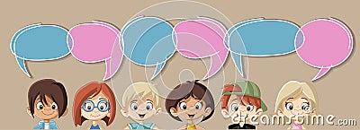 Cartoon children talking Vector Illustration