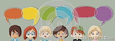 Cartoon children talking Vector Illustration