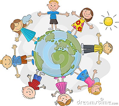 Cartoon children world over Vector Illustration