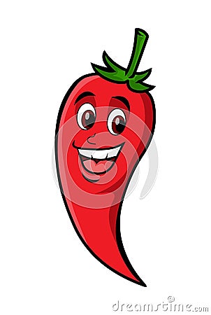 Red chilly cartoon illustration.Hot chilly vector Vector Illustration