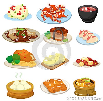 Cartoon chinese food icon Vector Illustration