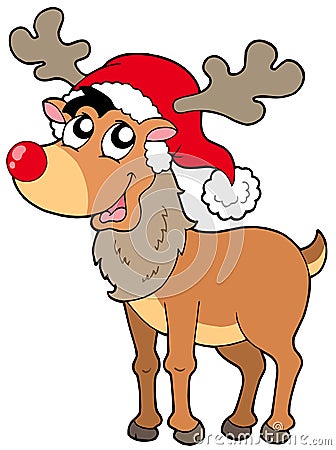 Cartoon Christmas reindeer Vector Illustration