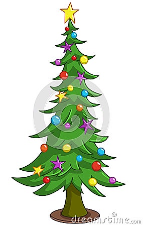 Cartoon Christmas tree Vector Illustration