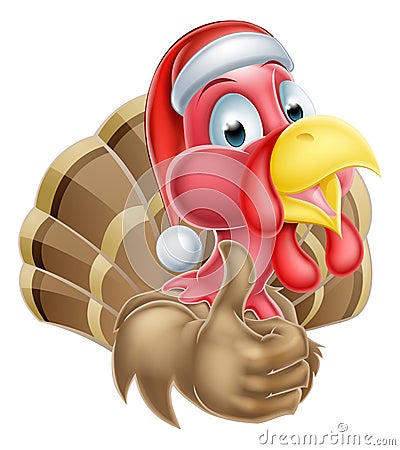 Cartoon Christmas Turkey Vector Illustration