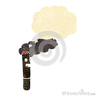 cartoon cigar with thought bubble Stock Photo