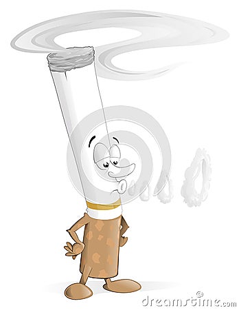 Cartoon cigarette character Vector Illustration