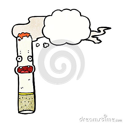 cartoon cigarette with thought bubble Stock Photo