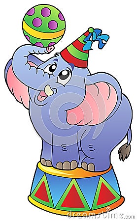 Cartoon circus elephant Vector Illustration