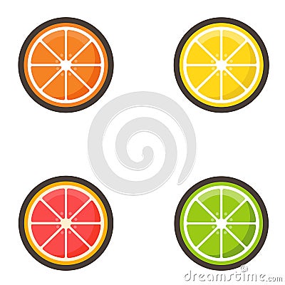 Cartoon citrus set Vector Illustration