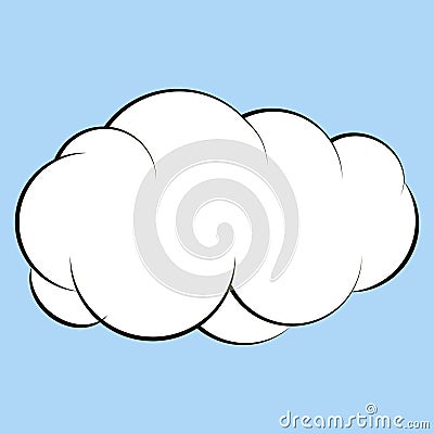 Cartoon cloud for comics, vector sketch of voluminous cloud, for speech and think in pop art backgrounds Vector Illustration