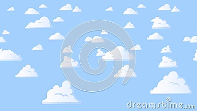 Cartoon Clouds Floating Down in the Blue Sky. Background Seamless Looping  Animation. Stock Footage - Video of cloudy, cartoon: 175913066