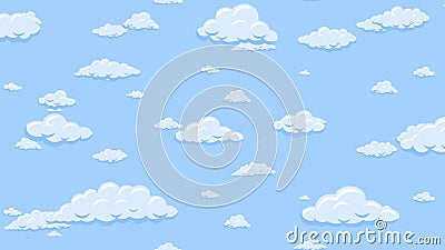Cartoon Clouds Floating in the Blue Sky. Background Seamless Looping  Animation. Stock Video - Video of blue, cloud: 191334021