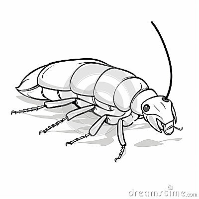 Cartoon Cockroach Coloring Page For Toddlers Cartoon Illustration