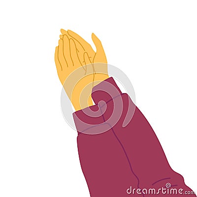 Cartoon Color Clapping Human Hands Icon. Vector Vector Illustration