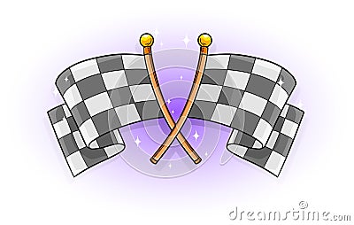 Cartoon color crossed racing flag vector Vector Illustration