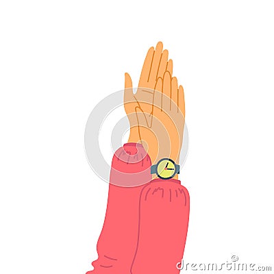 Cartoon Color Male Clapping Human Hands. Vector Vector Illustration